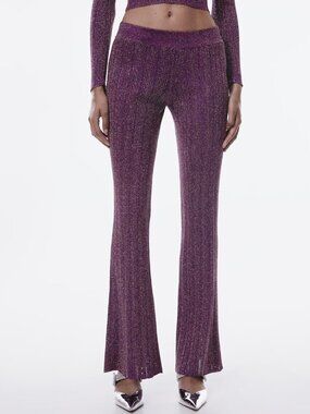 NWT Mango Lurex Flared Pants Size L